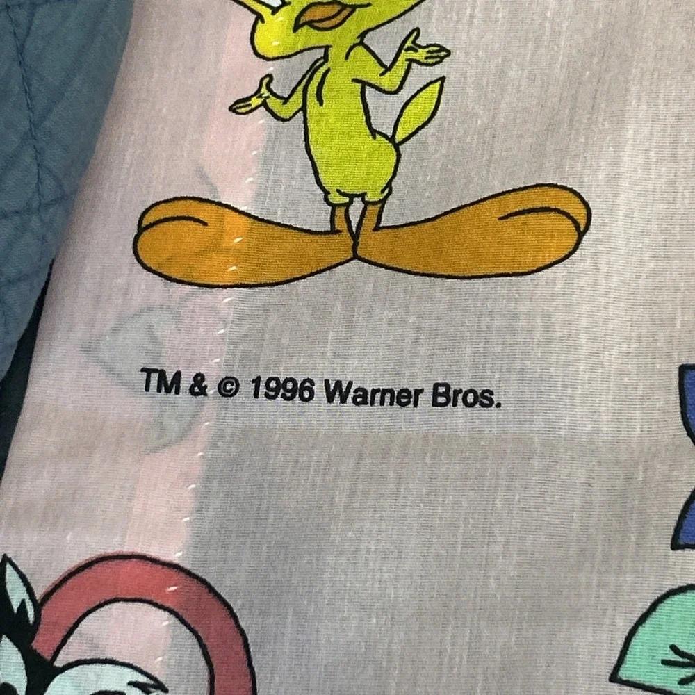 Vintage 1996 Looney Tunes Tweety Bird Pink Curtains Set Of 2 40